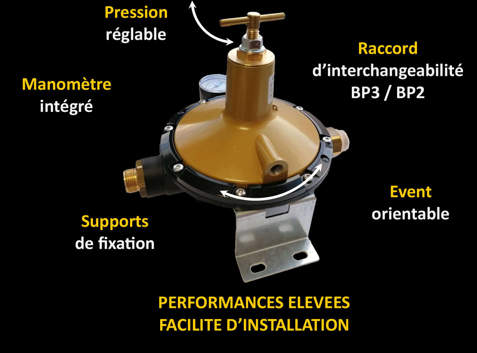 CLESSE - Détendeur gaz butane avec sécurité à réglage fixe +